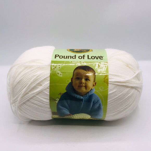 Lion Brand Pound of Love Yarn - White - 1020 Yards - 16oz - 100% Premium Acrylic - Picture 1 of 4
